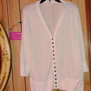 Zenana Outfitters White Button-Up Cardigan